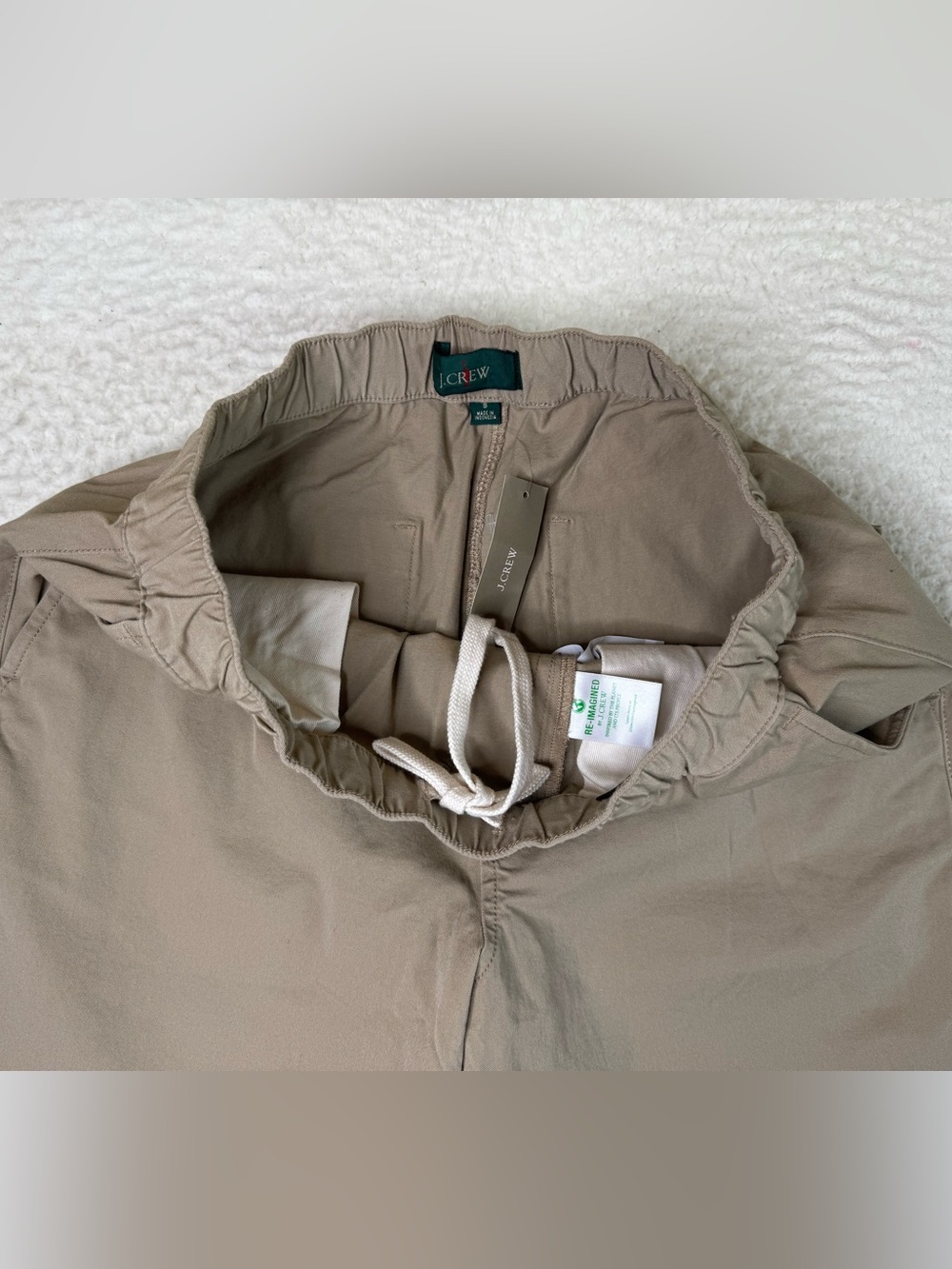 J. Crew Drawstring Pant in Stretch Cotton Blend Pants Khaki Men's Small CK691 - Picture 5 of 12